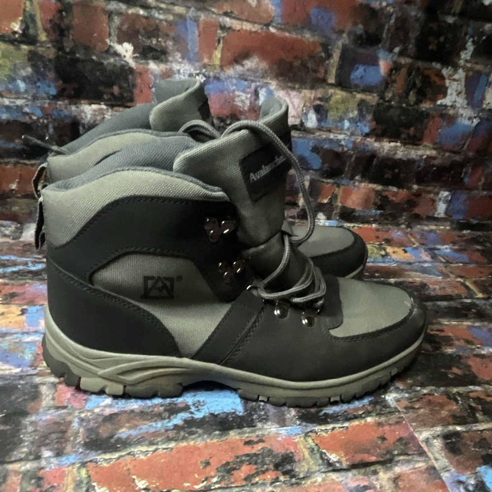 Avalanche Gray/Black Lace-Up Hiking Boots Rugged men's us 9 - Picture 2 of 3